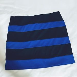Blue and black mini skirt
